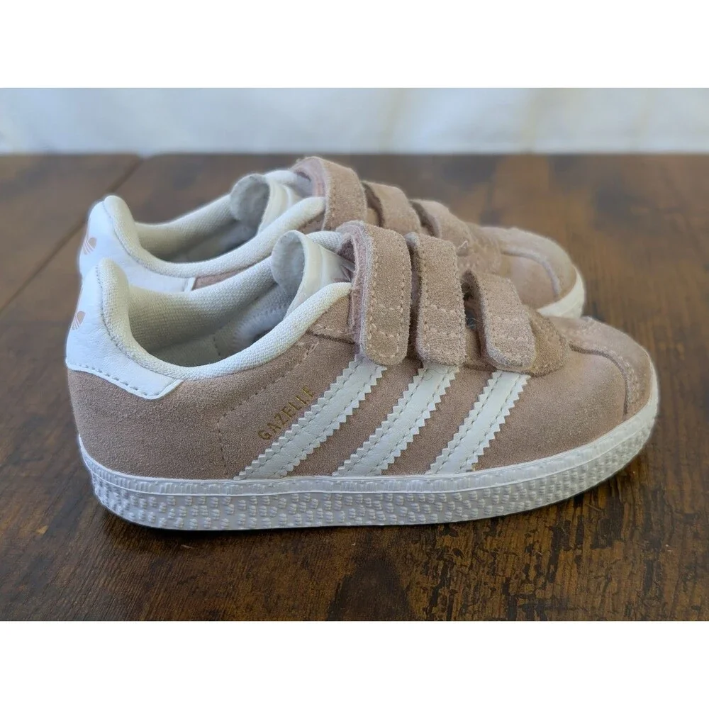 Adidas Gazelle Toddler Kids Size 8K Pink White Casual Shoes Walking Sneakers